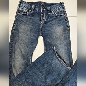 ⚠️Silver Jeans Women's Boot Cut in Dark Blue Real Denim